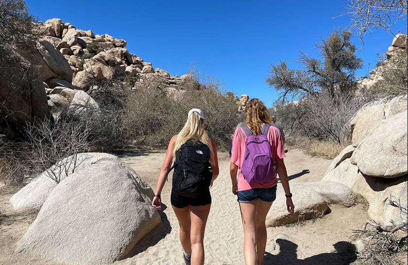 charlotte hiking with a friend in san  diego